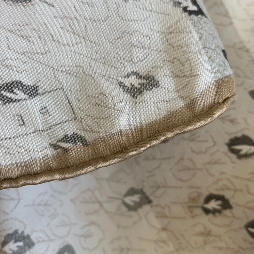 Perry Ellis silk scarf silver, tan mixed print
